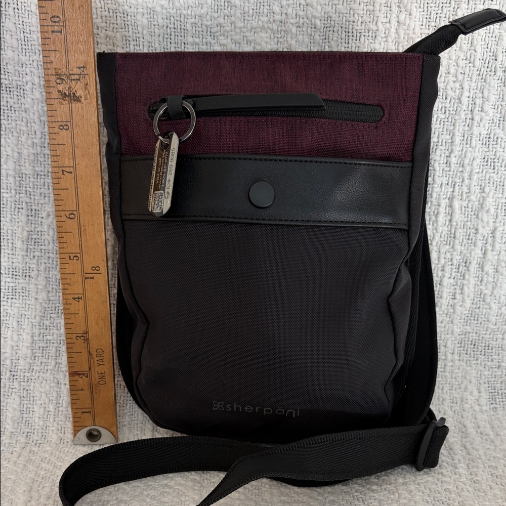 Sherpani Womens Black and Burgundy Anti Theft, Crossbody Travel Bag